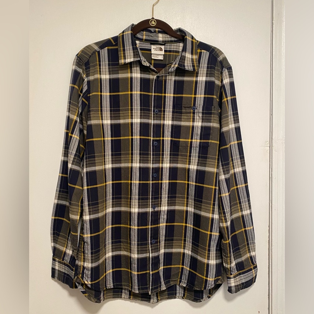The North Face Black and Yellow Plaid Shirt
